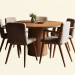 Round Velvet Dinning Table