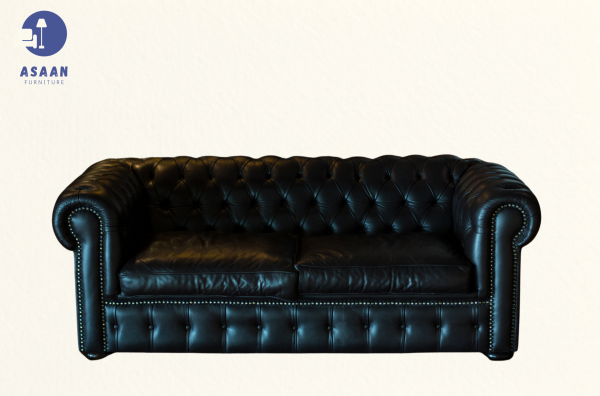 Leather bLack Sofa