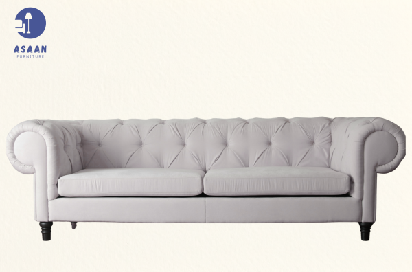 White Tuffed Sofa